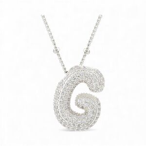 Bling Bubble Initial G Letter Necklace